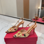 Valentino Vlogo Signature Slingback Pumps In Cherryfic Pattern Natural And Red 6W0S0R01Nnx 32H - Image 2