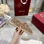 Gucci Women Espadrille With Horsebit Beige And Dark Brown Gg Canvas 817244 9Sf40 2547 - Image 7
