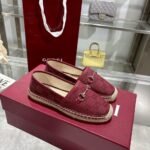 Gucci Women Espadrille With Horsebit Burgundy Gg Canvas - Image 2