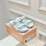 Miumiu Matelasse Nappa Leather Slides White 5Xx640 88T F0009 F 010 - Image 2