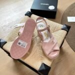 Chanel Interlocking Cc Sandals Pink - Image 2