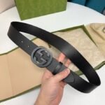 Gucci Selleria Leather Belt Black 4Cm 368186 Bgh0V 1000 - Image 10