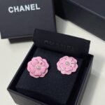 Gift Set: Chanel Classic Double Flap Bag Silver Hardware Light Pink 25Cm With Camellia Earrings Pink Abg218 B21624 U3368 - Image 6