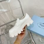 Prada Monolith Brushed Leather Loafers White 2De129 B4L F0009 - Image 6