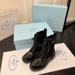 Prada Brushed Leather And Re Nylon Boots Black 1T782M 3Lf7 F0002 F B050 - Image 5