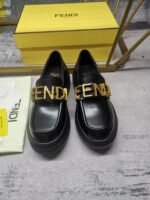 Fendigraphy Smooth Leather Loafers Black - Image 4