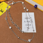 Louis Vuitton Lv Mix Chains Necklace Silver M02516 - Image 2