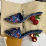 Louis Vuitton X Takashi Murakami Lily Mule Denim Blue 1Ahltf - Image 4