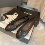 Chanel Ballerina Black Leather G26250 X01725 94305 - Image 4