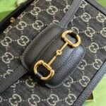 Gucci Horsebit 1955 Original Gg Shoulder Bag Black Ivory 25Cm 602204 Un3Bg 1274 - Image 8
