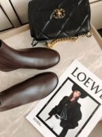 Chanel Ankle Boots With Elastic Side Panels Brown - Image 4