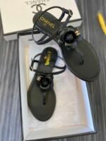 Chanel Jelly Black Rubber Camellia Sandals Black - Image 2