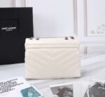 Saint Laurent Loulou Small Chain Bag In Matelassé Y Leather White Silver 23Cm 494699Dv7269207 - Image 7