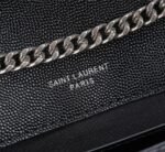 Saint Laurent Envelope Small Bag In Mix Matelassé Grain De Poudre Embossed Black Silver 21Cm 600195Bow921000 - Image 6