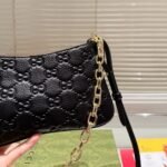 Gucci Gg Emblem Super Mini Bag Black Gg Grainy Leather 23Cm 815278 Aaeem 1000 - Image 5