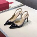 Valentino Garavani Rockstud Patent Leather Strap Pump Black - Image 2