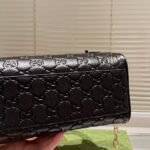 Gucci Gg Emblem Super Mini Bag Black Gg Grainy Leather 23Cm 815278 Aaeem 1000 - Image 7