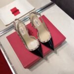 Valentino Garavani Rockstud Patent Leather Strap Pump Black - Image 9