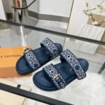 Louis Vuitton Bom Dia Flat Comfort Mule Navy Blue 1Ahmc7 - Image 3