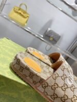 Gucci Women’S Gg Canvas Slide Sandal Beige Ebony - Image 5