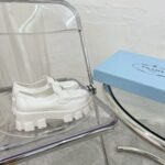 Prada Monolith Brushed Leather Loafers White 2De129 B4L F0009 - Image 8