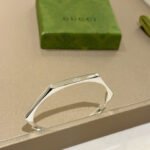 Gucci Trademark Sterling Silver Geometric Cuff Bracelet - Image 3