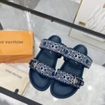 Louis Vuitton Bom Dia Flat Comfort Mule Navy Blue 1Ahmc7 - Image 5