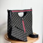 Gucci Giglio Large Tote Bag Black And White GG Denim 39Cm ‎865452 UN3AG 1099 - Image 3
