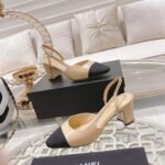 Chanel Slingbacks Grosgrain Beige And Black G31318 Y50006 C8378 - Image 6