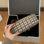 Celine Ava Triomphe Bag In Tartan Textile And Calfskin Medium 24Cm 114492Fyd 14Ml - Image 3