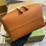 [Super Vip 1:1] Gucci Mini Shoulder Bag With Print Cotton Linen Canvas Brown 23Cm ‎777166 Facv3 8455 - Image 5