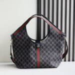 [Super Vip 1:1] Gucci Giglio Small Tote Bag Gg Denim Black And White 25Cm 860845 Fafyu 1155 - Image 2