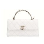 Chanel 23P Clutch With Chain Bag With Top Handle White 18Cm Ap3238 B10307 10601