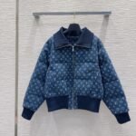 Louis Vuitton Monogram Blue Denim Bomber Jacket - Image 2