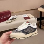 Gucci Women’s Re Web Sneaker Original Gg Canvas Beige And Blue ‎787476 Aadhw 9552 - Image 3