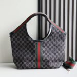 [Super Vip 1:1] Gucci Giglio Small Tote Bag Gg Denim Black And White 25Cm 860845 Fafyu 1155 - Image 4