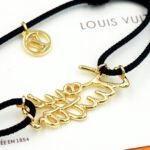 Louis Vuitton Lv Script Bracelet Black Gold M4437Z - Image 5