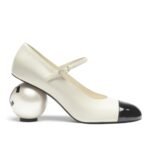 Chanel Mary Janes Patent And Imitation Pearls White Black G46775 B22202 U4186