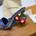 Louis Vuitton X Takashi Murakami Lily Mule Denim Blue 1Ahltf - Image 6