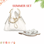 Summer Set: Chanel 25 Small Handbag Grained And Gold Tone Metal White 34Cm And Hermes Oran Sandal Blanc