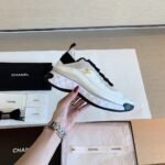 Chanel Velvet Sneakers Ivory And Black G35617 - Image 2