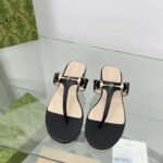 Summer Set: Gucci 73 Small Bucket Bag Black And Thong Sandal With Horsebit Black - Image 9