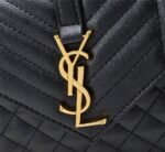 Saint Laurent Envelope Small In Quilted Grain De Poudre Embossed Leather Gold Black 21Cm 600195Bow911000 - Image 6