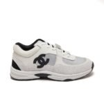 Chanel Suede And Leather Cc Low Top Sneaker White Black
