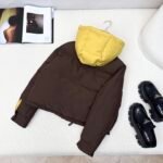 Miumiu Technical Ponge Down Hoodie Jacket Coffee Ml1315 1720 F045I S Ooo - Image 9