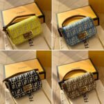 Fendi Baguette Mini Ff Jacquard Fabric Bag Beige 21Cm - Image 10