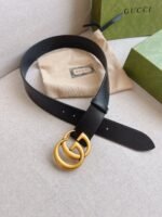 Gucci Gg Marmont Wide Belt Black Gold Logo 4Cm 406831 Dj20T 1000 - Image 5