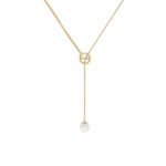 Gucci Blondie Pearl Drop Necklace Gold 774689 I4620 8078