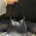 Prada Cleo Brushed Leather Shoulder Bag With Clasp Closure Black 26Cm 1Bc169 Zo6 F0632 V Meo - Image 10