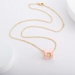 Hermes Mini Pop H Pendant Light Pink And Gold H147992Fof2 - Image 2